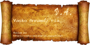 Vasko Annamária névjegykártya